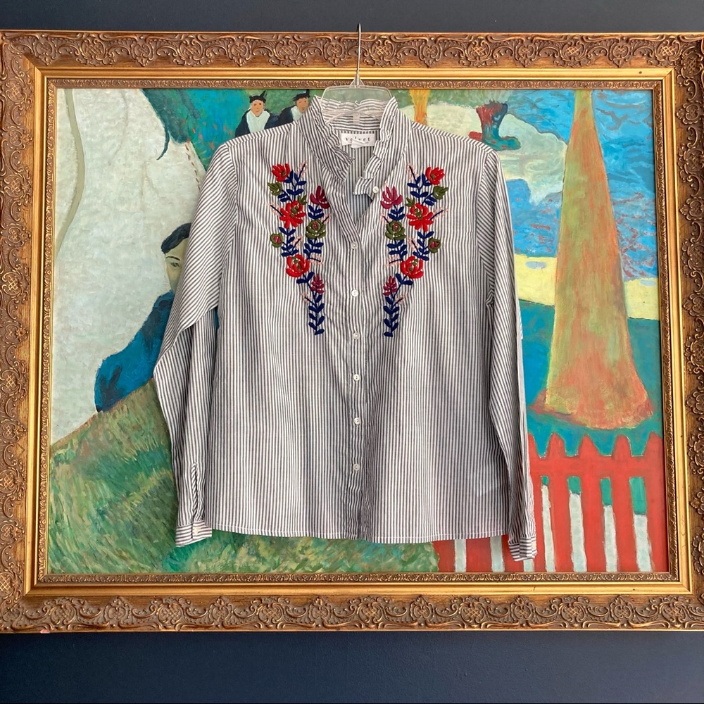 Velvet by Graham & Spencer Embroidered Blouse